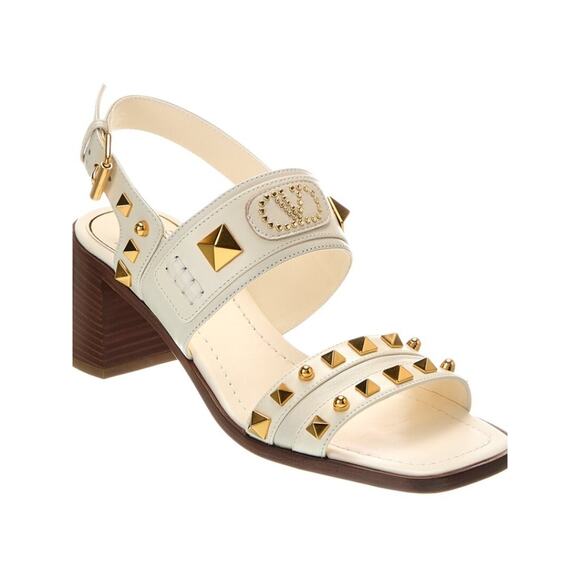 Valentino Garavani Shoes - Valentino Garavani Vlogo Rockstud 60 Sandals Heeled White - 38.5 US 8.5
